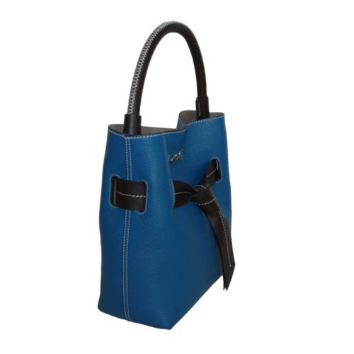bolso hobo mujer piel cartera de mano azul