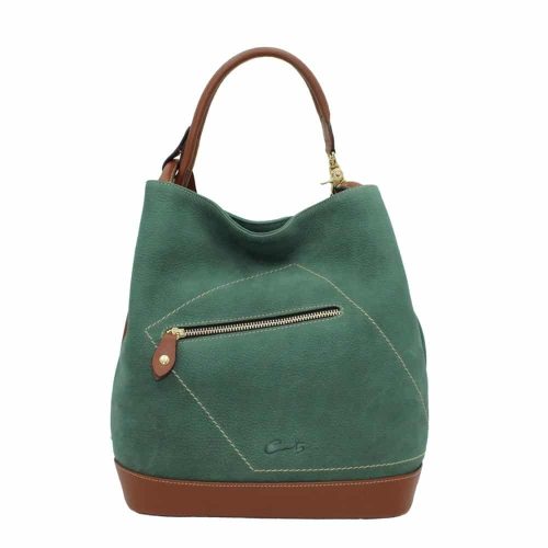 Bolso de Piel con Tres Posiciones - Verde