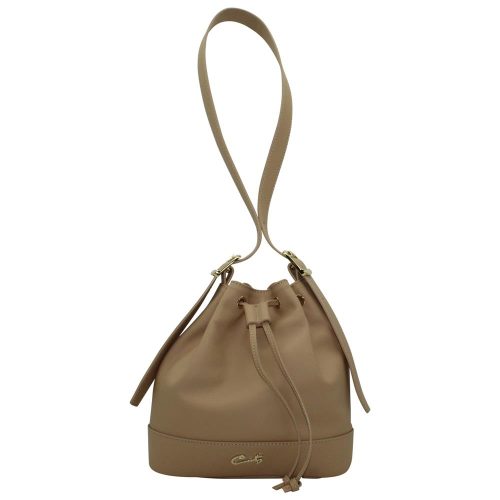 Bolso Bombonera en Piel Lisa - Arena