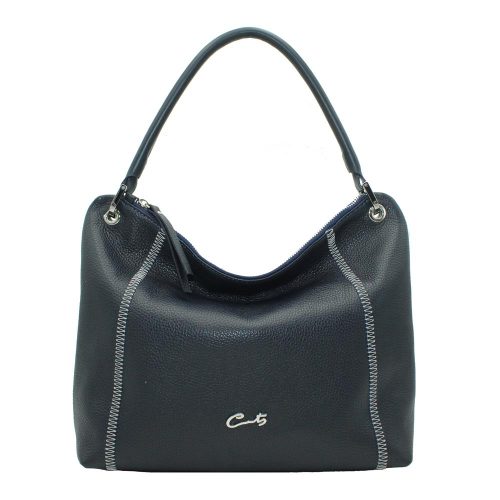 Bolso Hobo con Costuras Zigzag