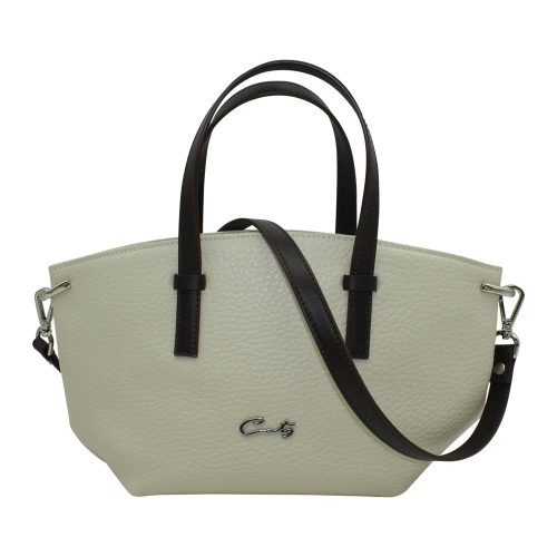 Bolso Shopping con Asas de Mano - Nata/Marrón