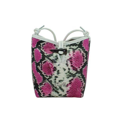 Bolso Bandolera con Cierre tipo Parka - Serpiente Rosa