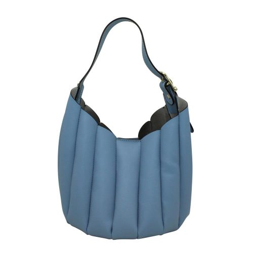 Bolso Mano Piel Pliegues - Cielo