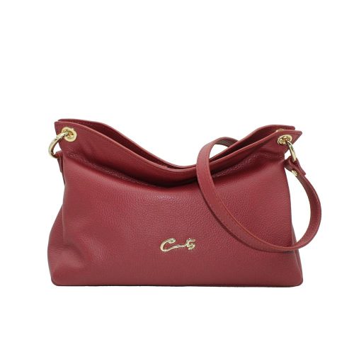 Bolso Bandolera con Cierre Cremallera - Burdeos