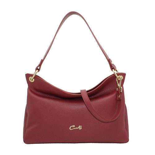 Bolso Hobo con Asa Media y Bandolera - Burdeos