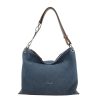 Bolso Hobo en Piel Nobuk Combinado
