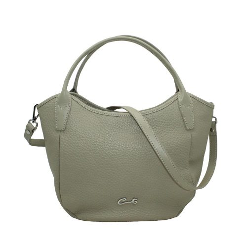Bolso en Piel Burbuja con Dos Asas de Mano - Topo