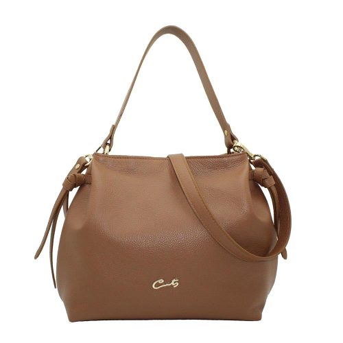 Bolso Tote con Asa Corta Tiras Piel y Bandolera - Cuero