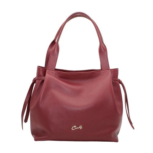 Bolso Tote de Dos Asas con Tiras de Piel